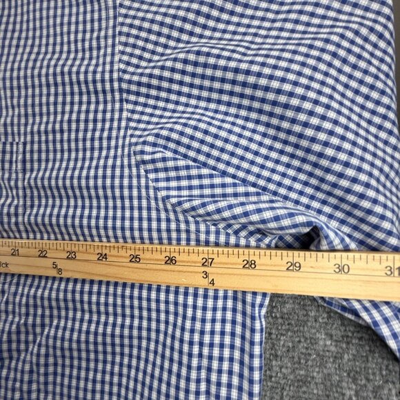 Brooks Brothers Non-Iron Cotton Check Button-Down 18.5 37 Madison Blue Shirt - Picture 7 of 13